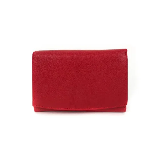 Червено портмоне естествена кожа с много отделения Leo 30017RD /