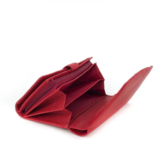 Червено портмоне естествена кожа с много отделения Leo 30017RD /