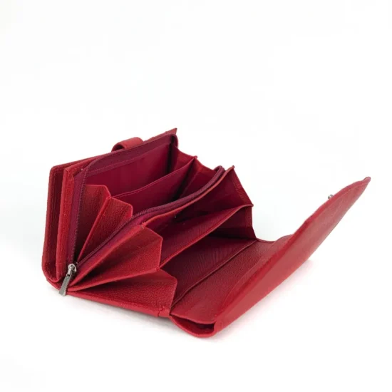 Alternative view of Червено портмоне естествена кожа с много отделения Leo 30017RD