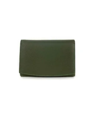 Зелено портмоне естествена кожа с много отделения Leo 30017GR
