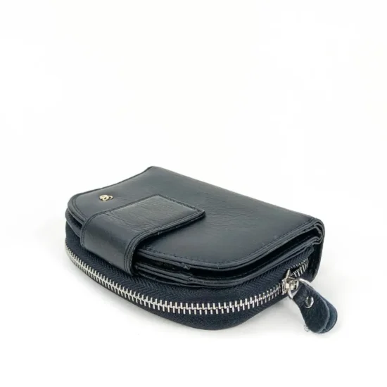 Черно портмоне естествена кожа Polaris 30009BL /