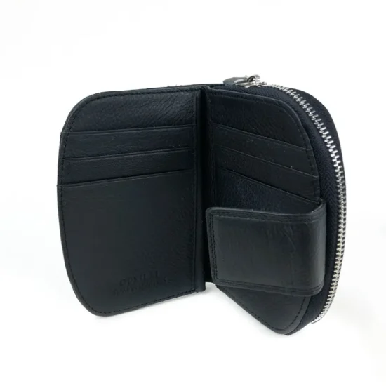 Черно портмоне естествена кожа Polaris 30009BL /