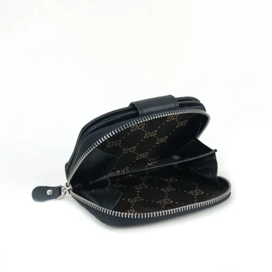 Черно портмоне естествена кожа Polaris 30009BL /