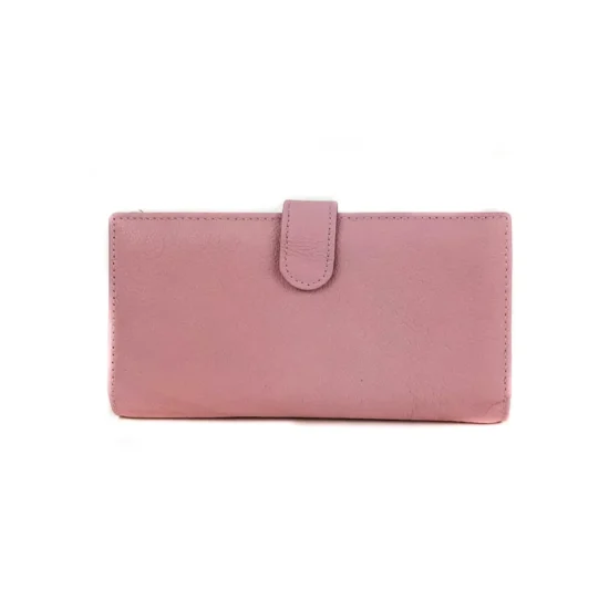 Портмоне естествена кожа с много отделения Ursulla в розов цвят 30024PK /