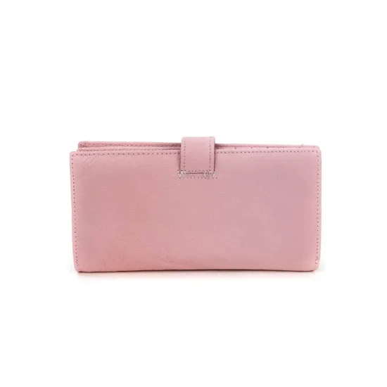 Портмоне естествена кожа с много отделения Ursulla в розов цвят 30024PK /
