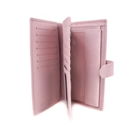 Портмоне естествена кожа с много отделения Ursulla в розов цвят 30024PK /