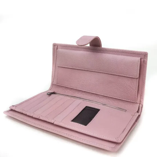 Портмоне естествена кожа с много отделения Ursulla в розов цвят 30024PK /