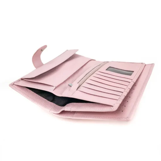 Портмоне естествена кожа с много отделения Ursulla в розов цвят 30024PK /