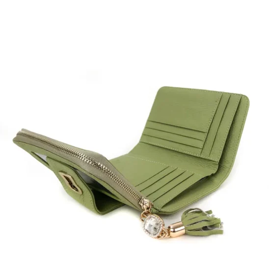 Alternative view of Зелено портмоне естествена кожа Mainard 25-0107-GR