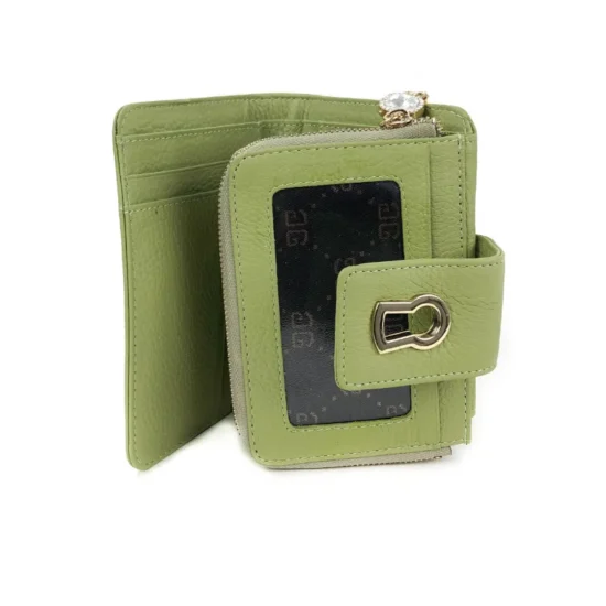 Зелено портмоне естествена кожа Mainard 25-0107-GR /