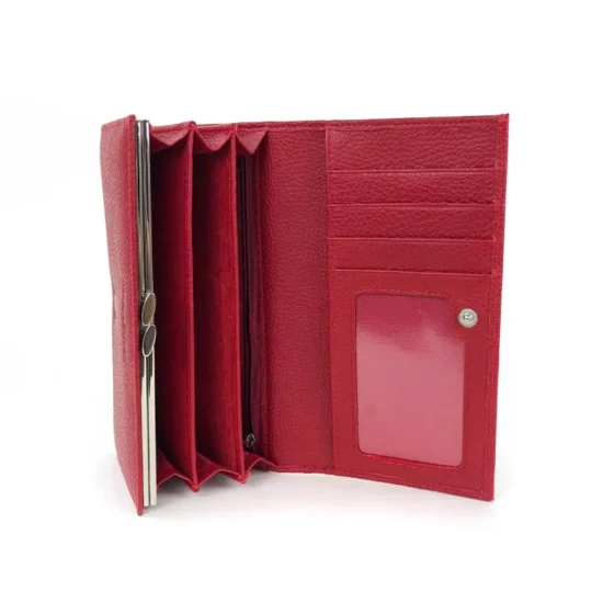 Червен портфейл естествена кожа Cheetah 30002RD /