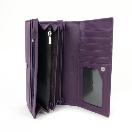 Лилав портфейл естествена кожа Hyena 30006VL /