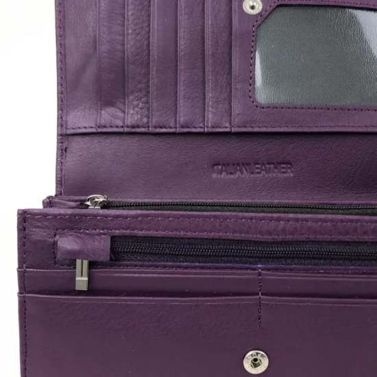 Лилав портфейл естествена кожа Hyena 30006VL /