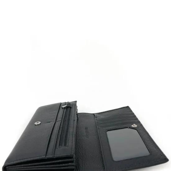 Черен портфейл естествена кожа Hyena 30006BL /