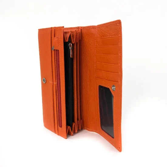 Оранжев портфейл естествена кожа Hyena 30006AR /