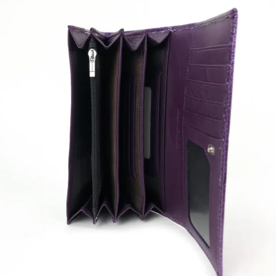 Лилав портфейл естествена кожа Cobra 30008VL лак /