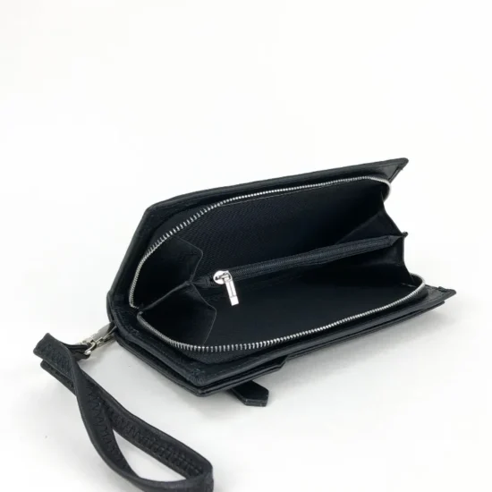 Alternative view of Черен портфейл естествена кожа Eagle 30007BL с дръжка за китка