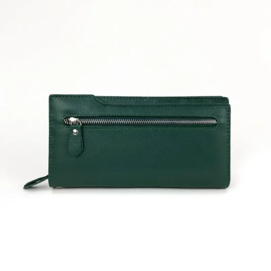 Зелен портфейл естествена кожа Eagle 30007GR с дръжка за китка /