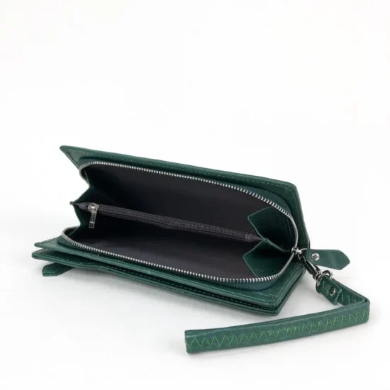 Alternative view of Зелен портфейл естествена кожа Eagle 30007GR с дръжка за китка