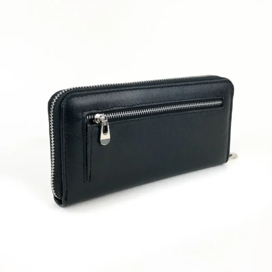 Портмоне естествена кожа с дръжка за ръка Darko в черен цвят 30023BL /