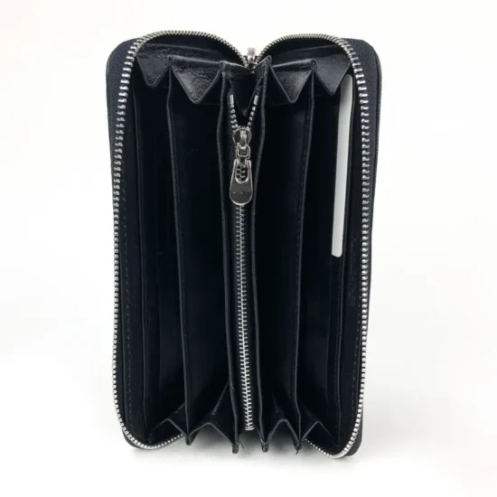 Портмоне естествена кожа с дръжка за ръка Darko в черен цвят 30023BL /