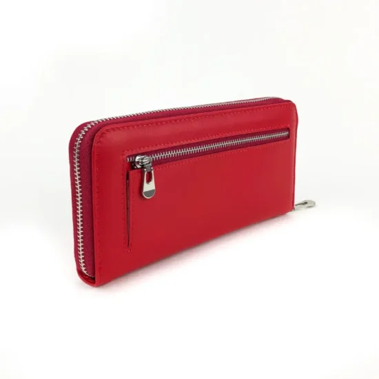 Портмоне естествена кожа с дръжка за ръка Darko в червен цвят 30023RD /