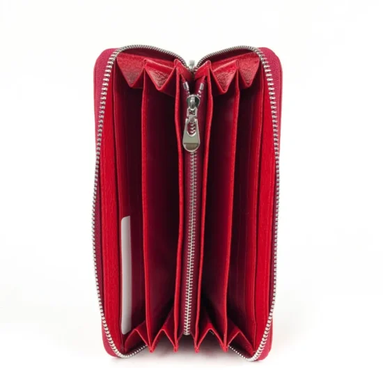 Портмоне естествена кожа с дръжка за ръка Darko в червен цвят 30023RD /