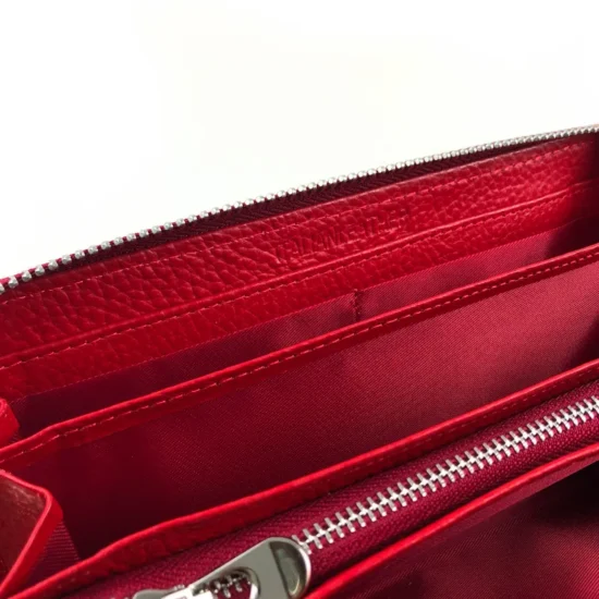 Портмоне естествена кожа с дръжка за ръка Darko в червен цвят 30023RD /