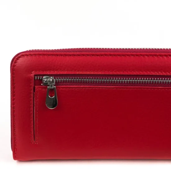 Портмоне естествена кожа с дръжка за ръка Darko в червен цвят 30023RD /