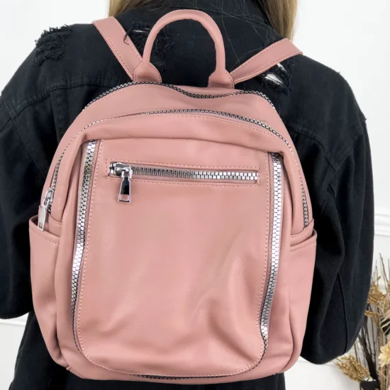 Alternative view of Голяма розова раница Malcar от мека еко кожа 20013PK