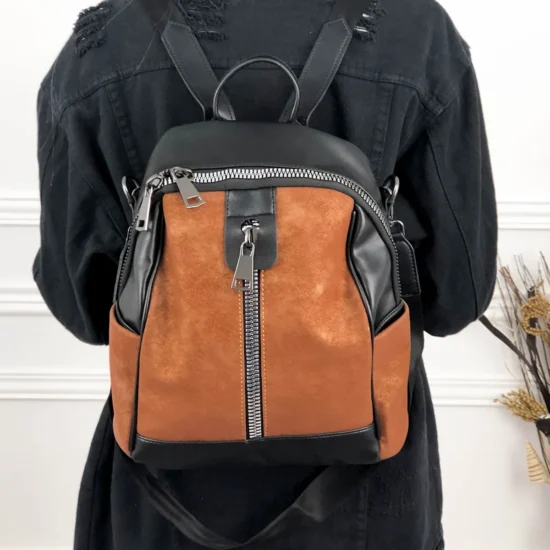 Alternative view of Голяма дамска кафява раница Capri 20025NW