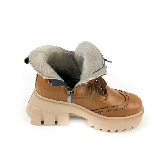 Модерни дамски боти с висока подметка Oxyboot в кафяв цвят 10067NW /