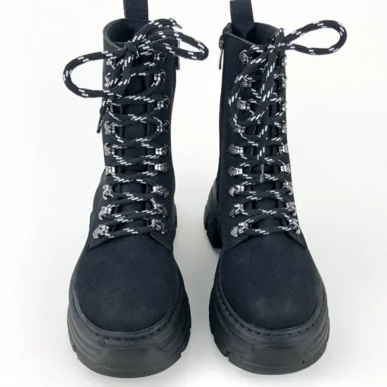 Дамски черни кубинки с връзки Hasselt 10068BL /