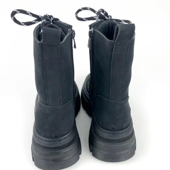 Дамски черни кубинки с връзки Hasselt 10068BL /