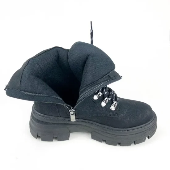 Дамски черни кубинки с връзки Hasselt 10068BL /