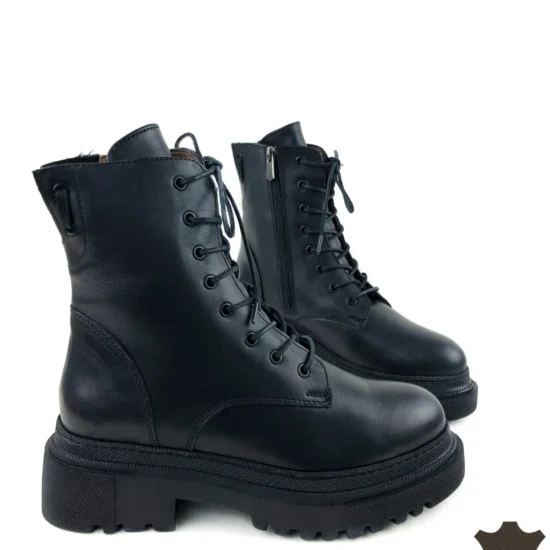 Alternative view of Черни кубинки естествена кожа Marjin | Exclusive Collection 10072BL