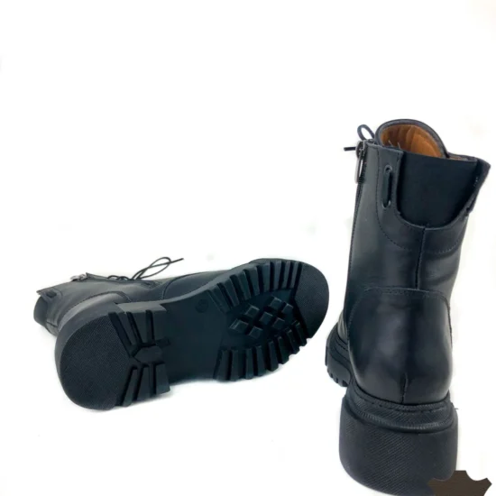 Черни кубинки естествена кожа Marjin | Exclusive Collection 10072BL /