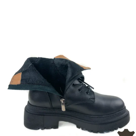 Черни кубинки естествена кожа Marjin | Exclusive Collection 10072BL /