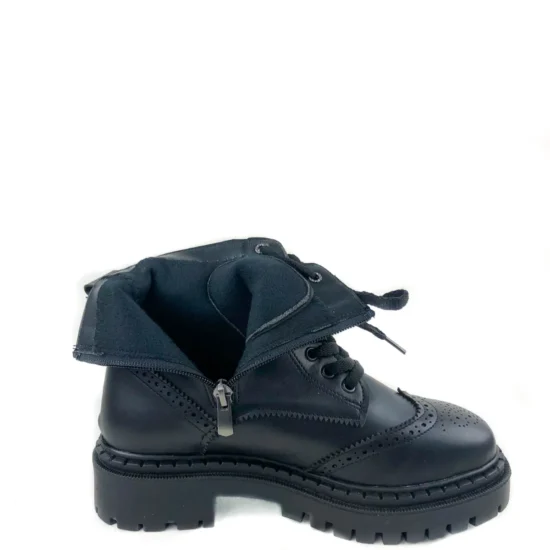 Черни кубинки с връзки и цип Tamaris 10074BL /