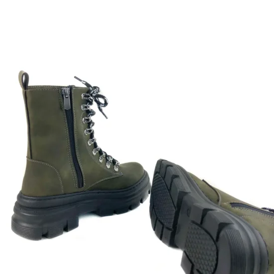 Дамски зелени кубинки с връзки Hasselt 10068GR /