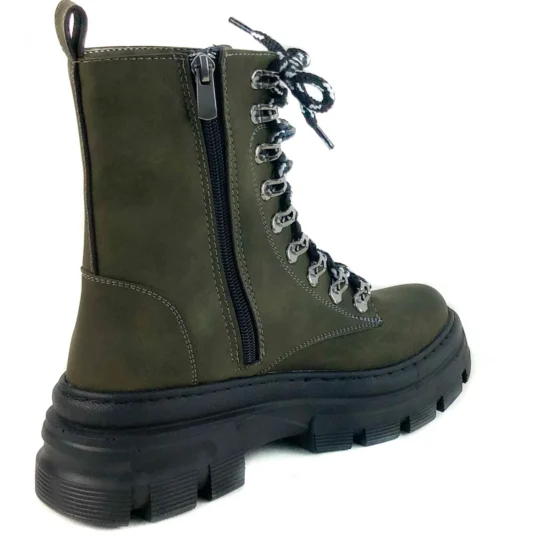 Дамски зелени кубинки с връзки Hasselt 10068GR /