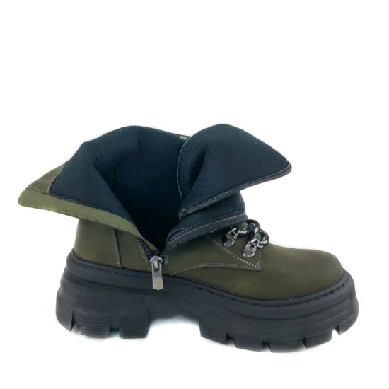 Дамски зелени кубинки с връзки Hasselt 10068GR /