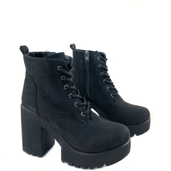 Дамски боти на ток с платформа отпред Keyla 10073BL /