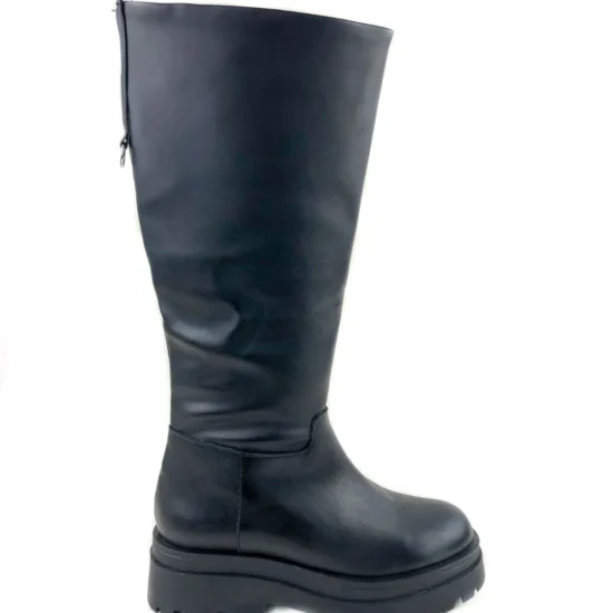 Дамски черни ботуши от мека еко кожа Nova 10069BL /