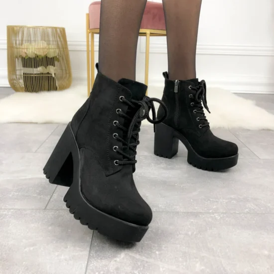 Alternative view of Дамски боти на ток с платформа отпред Keyla 10073BL