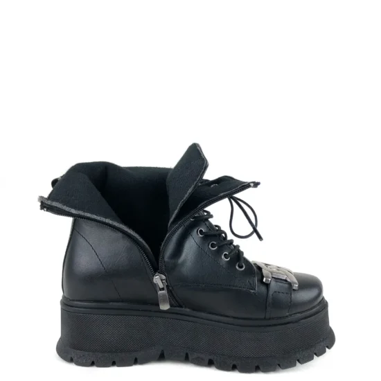 Дамски черни боти на платформа Horizonte 10080BL /