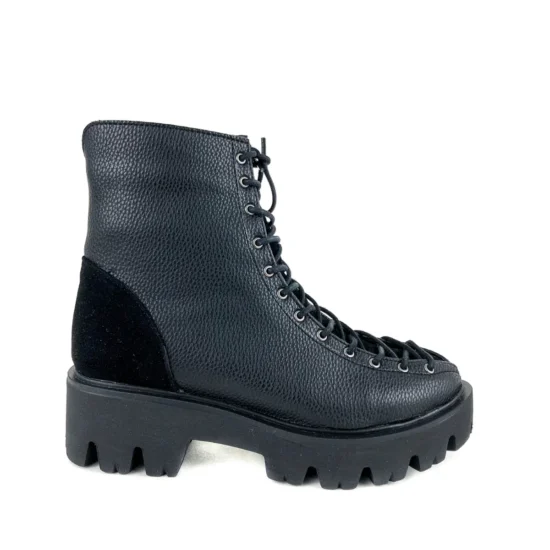 Черни дамски боти с връзки Nerona 10081BL /