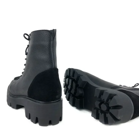 Черни дамски боти с връзки Nerona 10081BL /