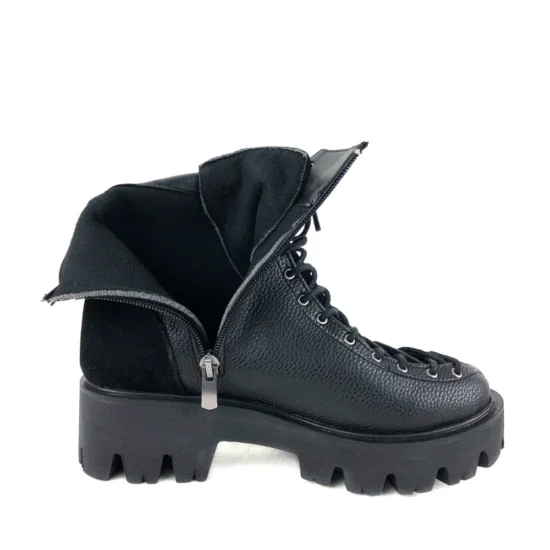 Черни дамски боти с връзки Nerona 10081BL /