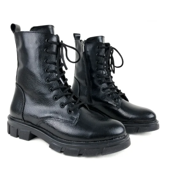 Alternative view of Лачени черни боти с ниска подметка Belem 10082BL